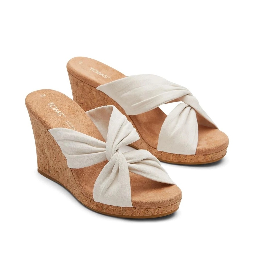 Toms White Wedge Sandals